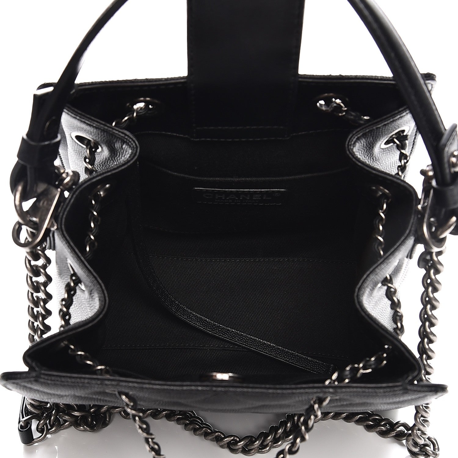 Chanel Caviar Quilted Small CC Bucket Bag Black 5 of 7