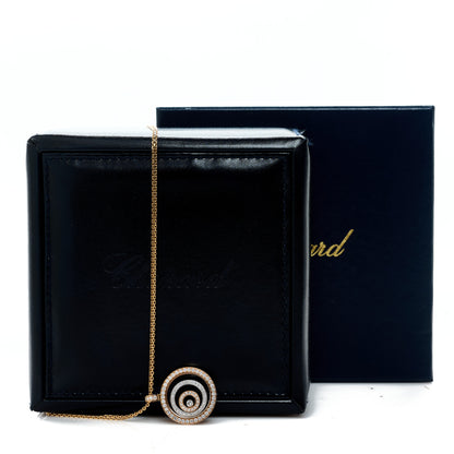 Chopard 18K Rose White Gold Diamond Happy Spirit Three-Ring Pendant Necklace 7 of 7