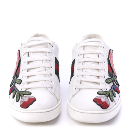 Gucci Calfskin Web Floral Embroidered Womens Ace Sneakers 36 White 2 of 10