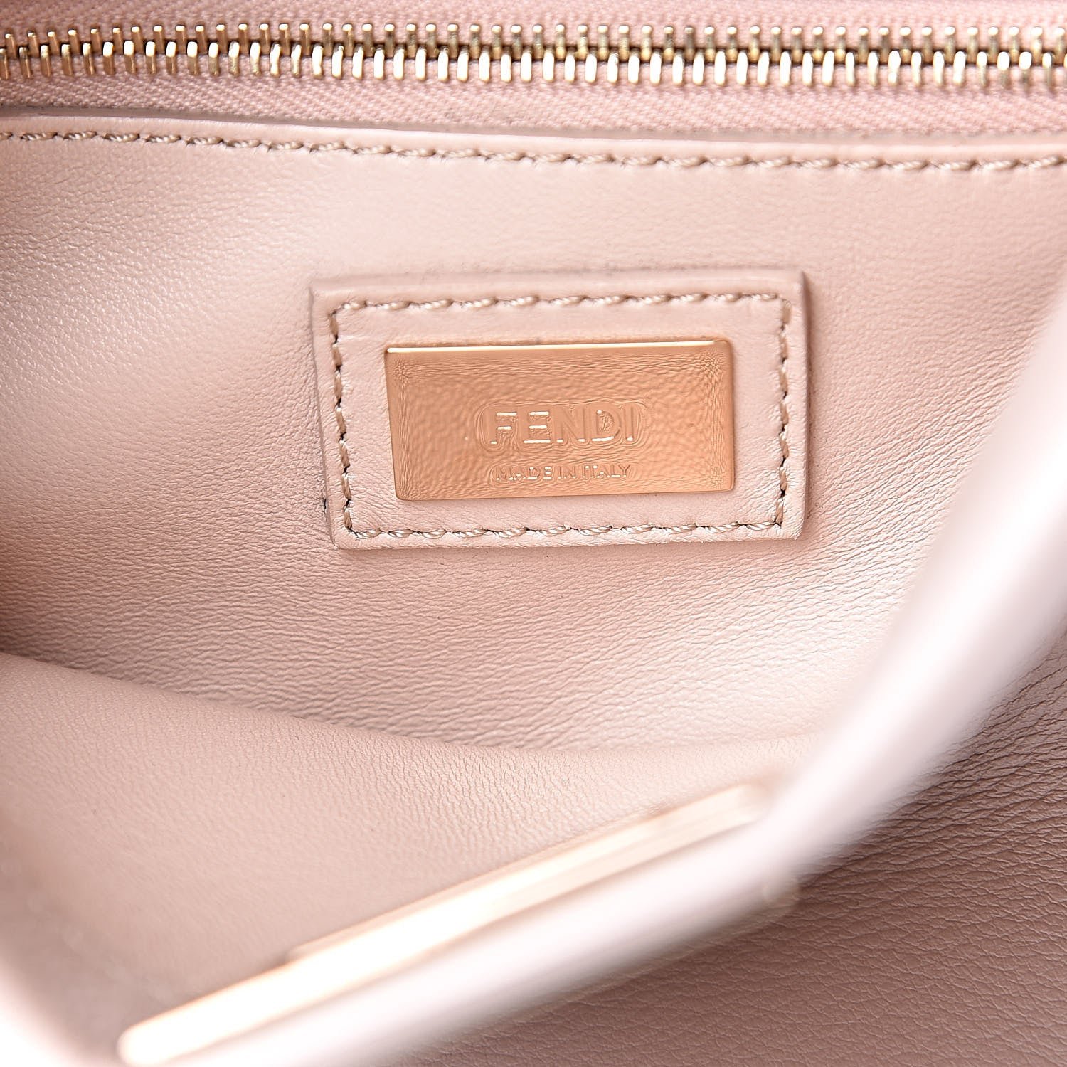Fendi Vitello Seta Shiny Nappa Scalloped Studded Mini Peekaboo Iconic Satchel Soap 6 of 10