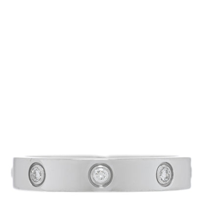 Cartier 18K White Gold 8 Diamond 4mm Wedding Band LOVE Ring 58 8.5 3 of 5