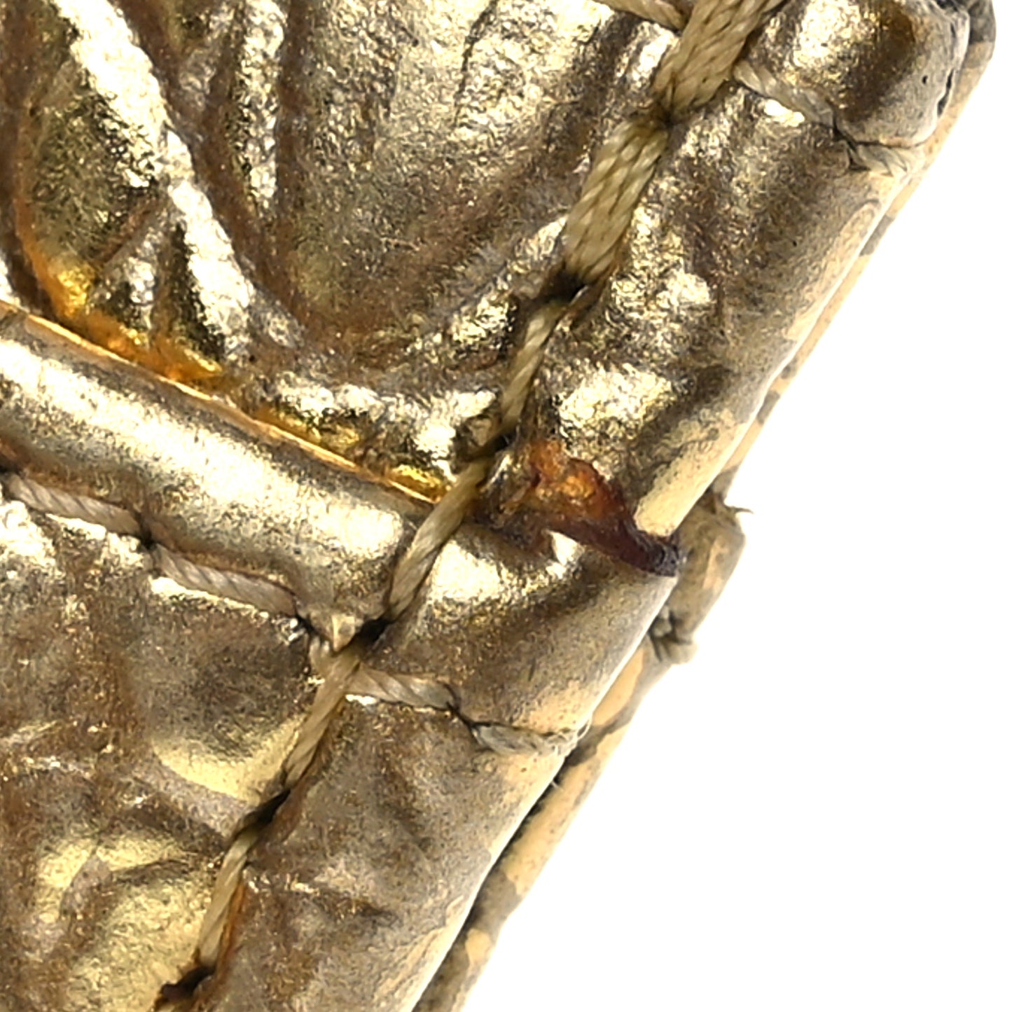 Metallic Calfskin Crocodile Embossed Cocodile Card Holder Gold