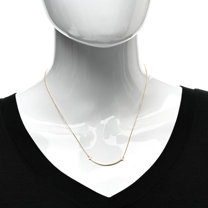 Tiffany 18K Yellow Gold Small T Smile Pendant Necklace 2 of 5