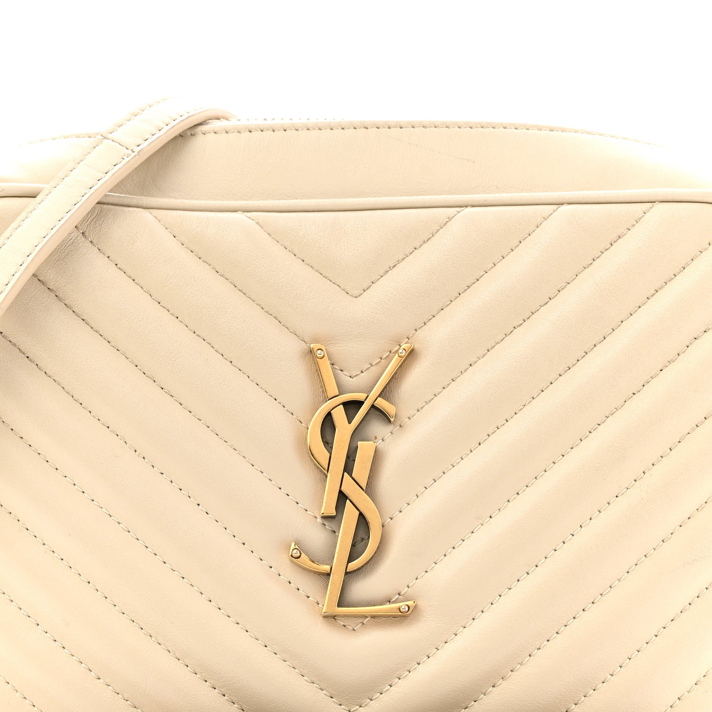 Calfskin Matelasse Monogram Lou Camera Bag Crema Soft