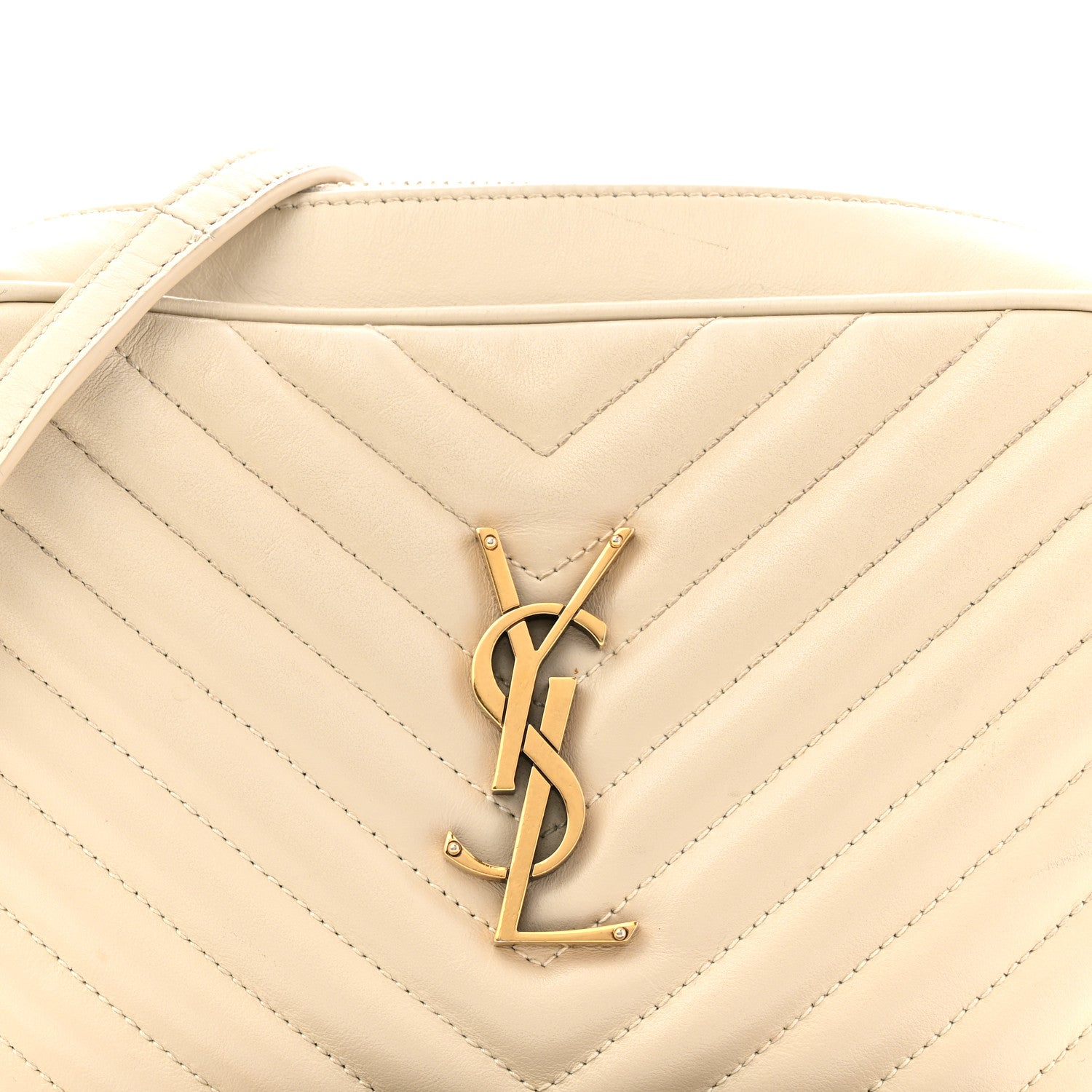 Saint Laurent Calfskin Matelasse Monogram Lou Camera Bag Crema Soft 8 of 14