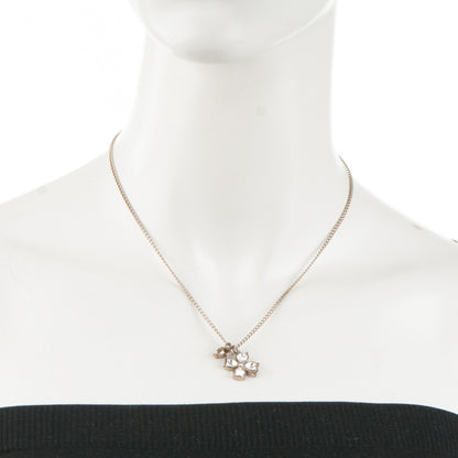 Chanel Crystal CC Four Leaf Clover Pendant Necklace Gold 2 of 5