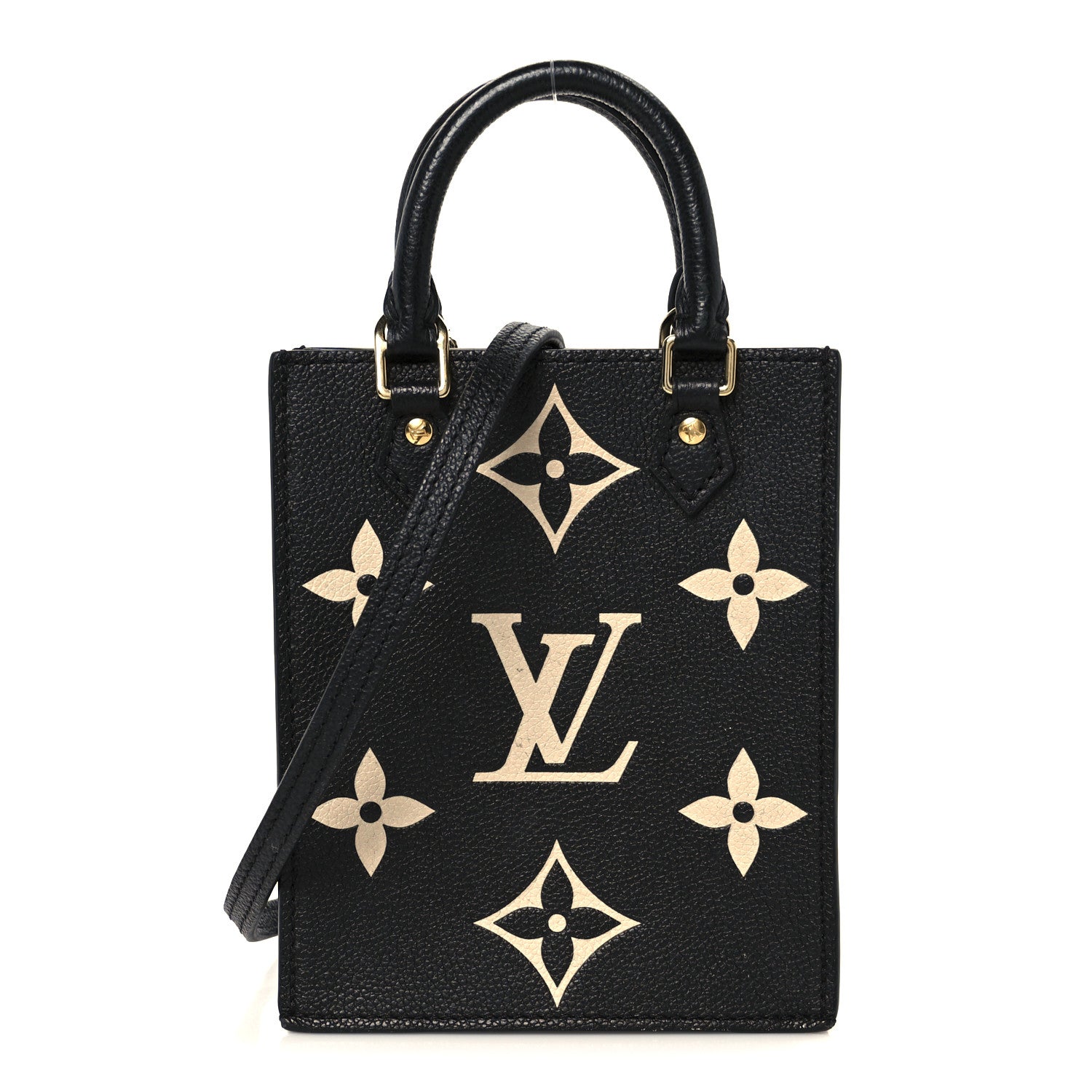 Louis Vuitton Empreinte Monogram Giant Petit Sac Plat Black Beige 1 of 9