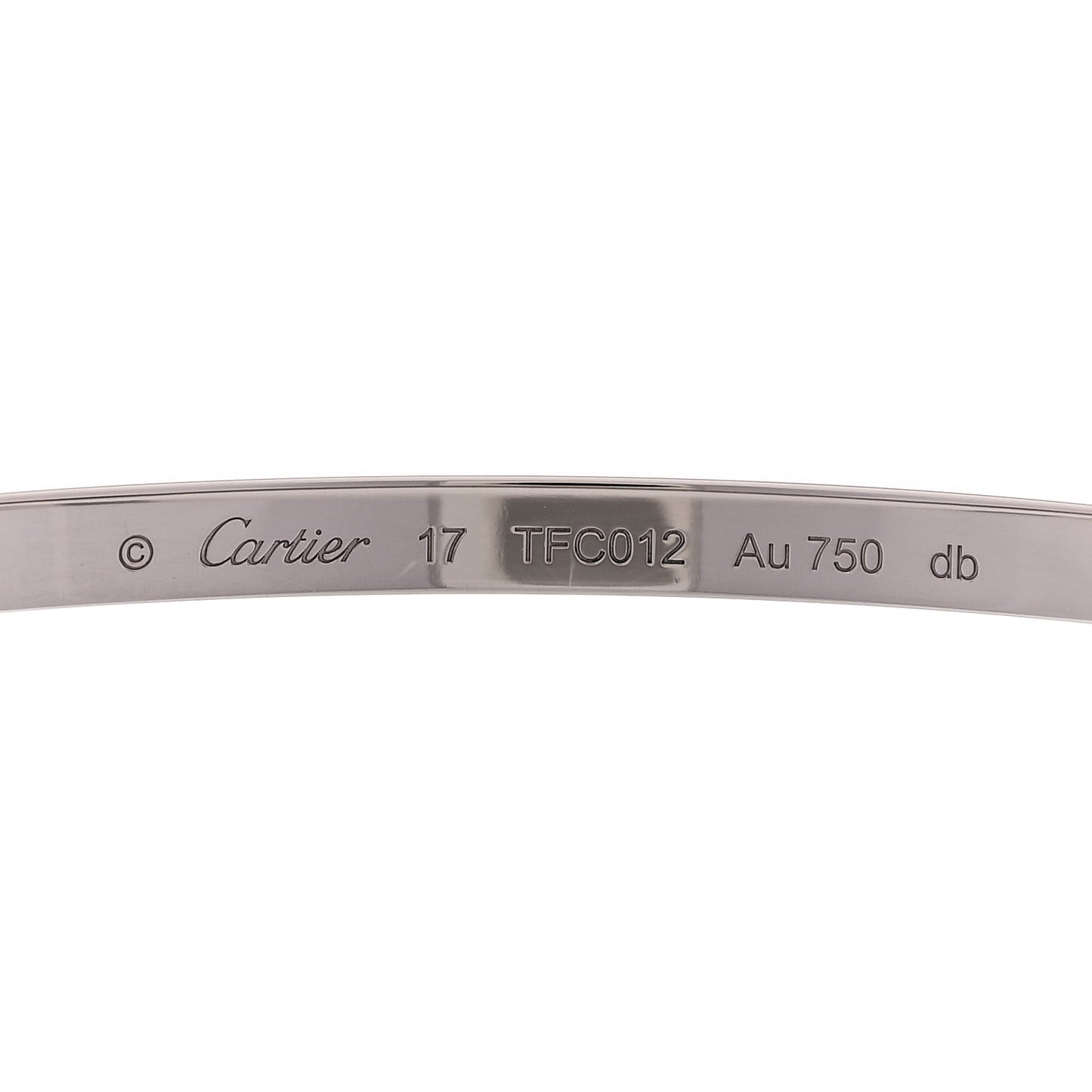 18K White Gold Small LOVE Bracelet 17