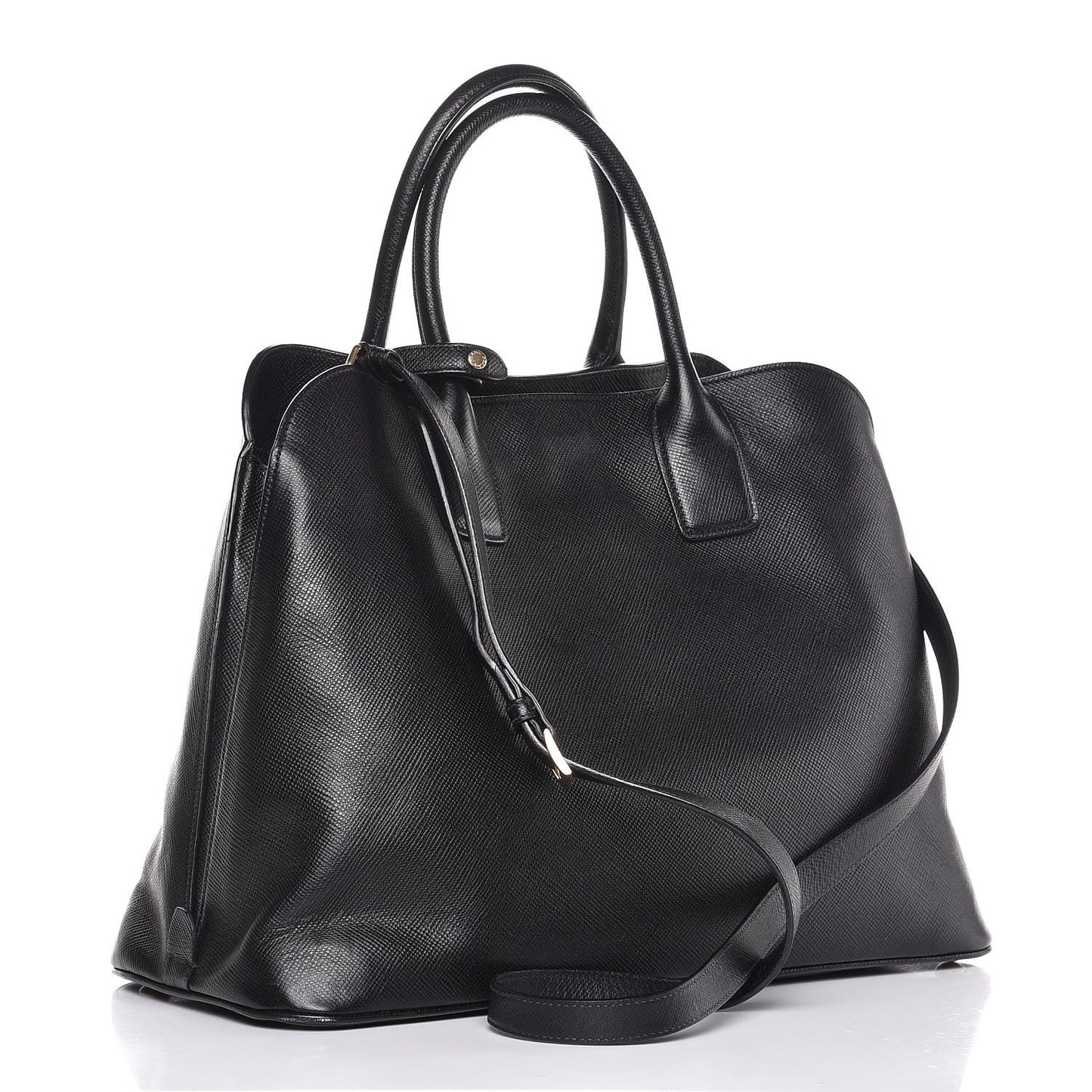 Saffiano Cuir Open Promenade Tote Black