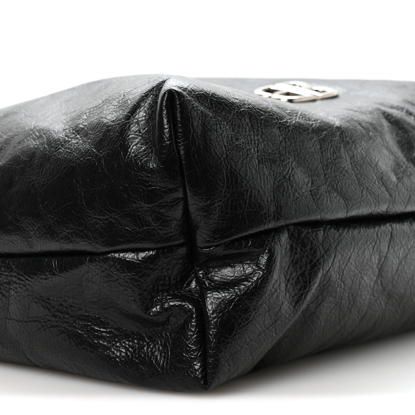 Arena Calfskin Large Monaco Shoulder Bag Black