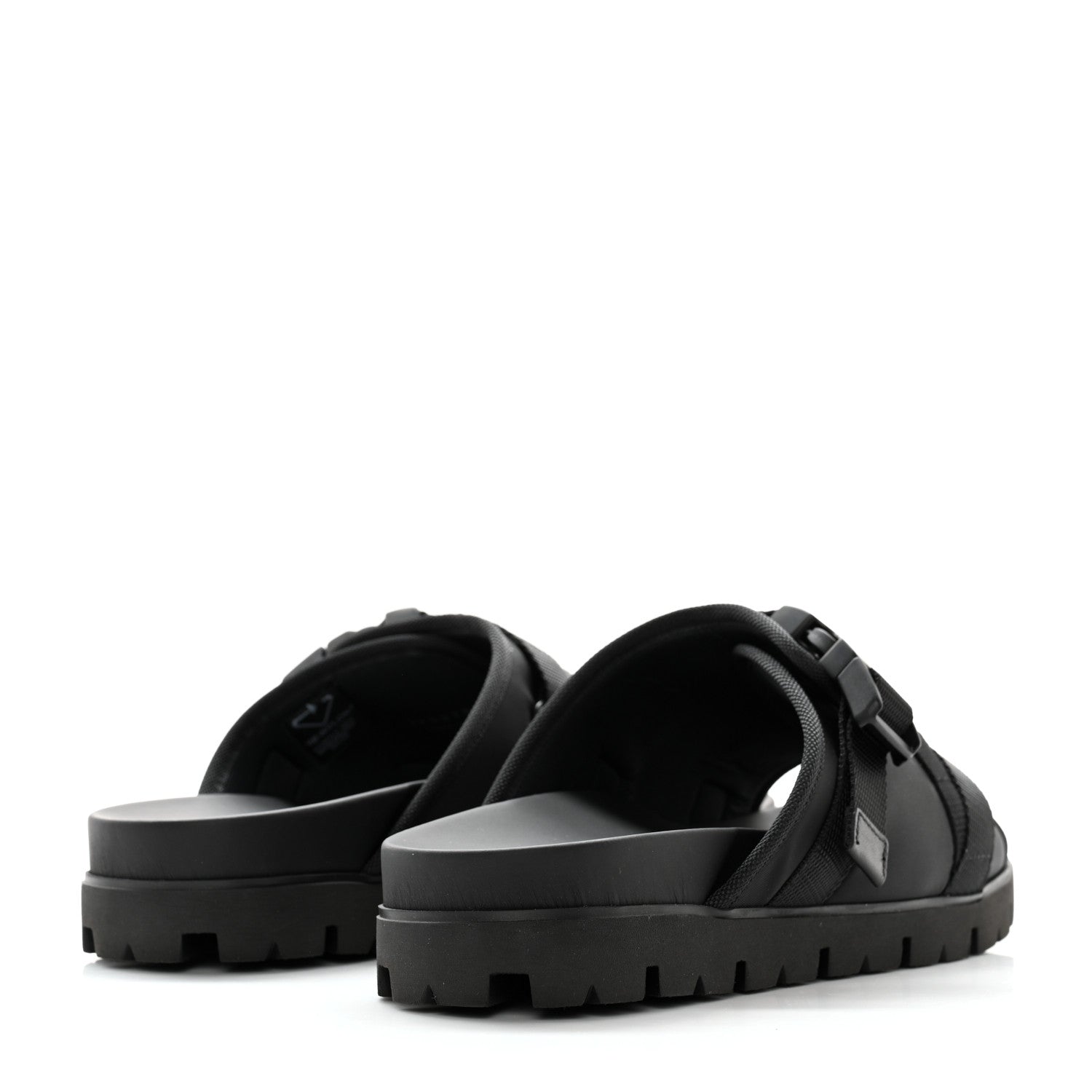 Prada Nylon Logo Slide Sandals 8 Black 4 of 10