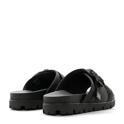 Prada Nylon Logo Slide Sandals 8 Black 4 of 10