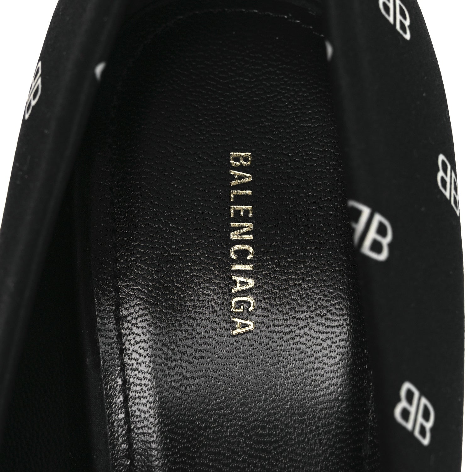 Balenciaga Crepe Satin BB Allover Logo Knife 100mm Pumps 39.5 Black 9 of 11