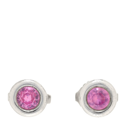 Tiffany Sterling Silver Pink Sapphire Elsa Peretti Color By The Yard Earrings 1 of 5