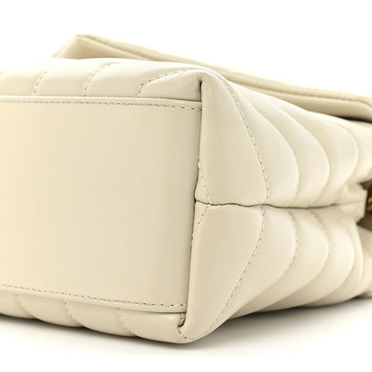 Saint Laurent Calfskin Y Quilted Monogram Small Loulou Chain Satchel Blanc Vintage 10 of 17