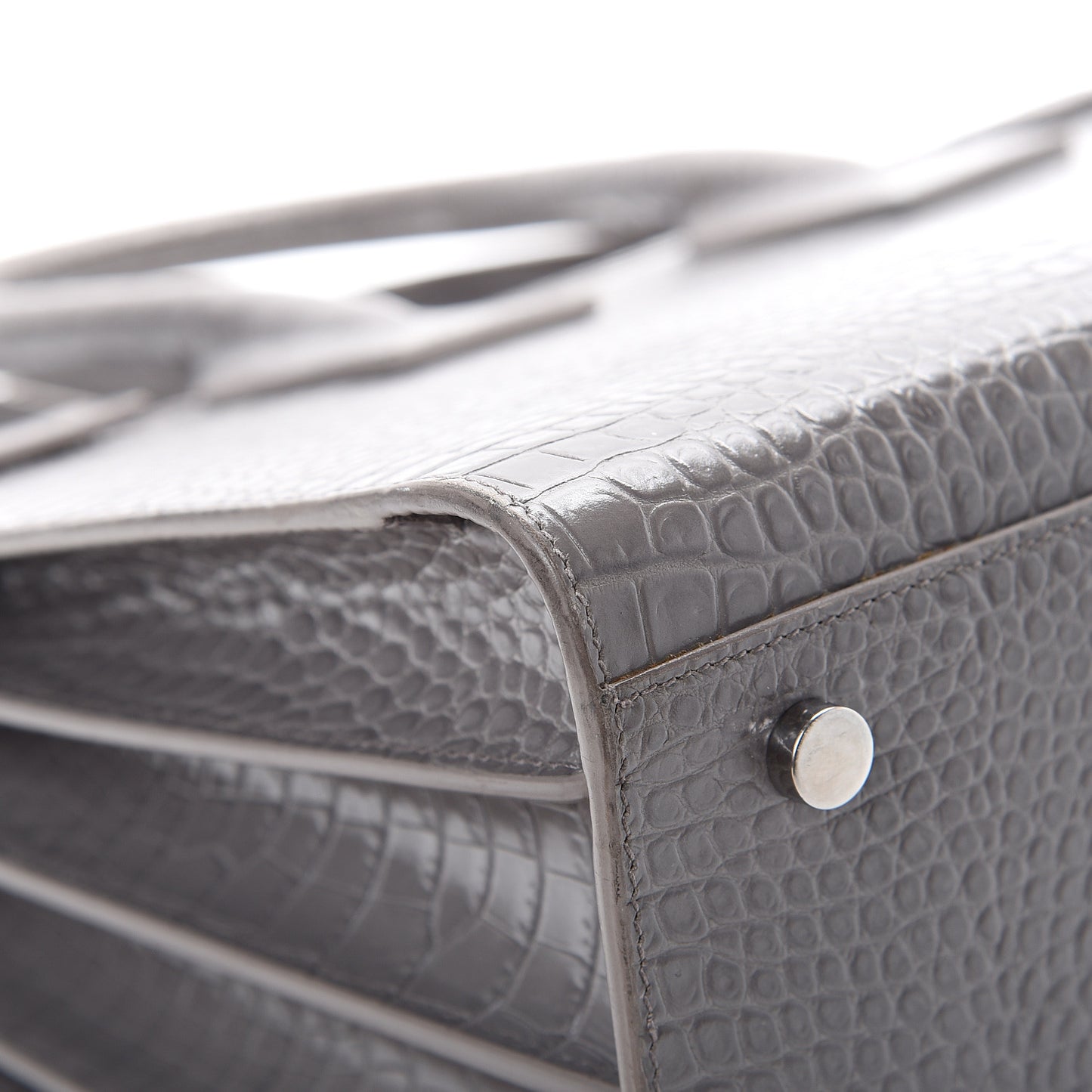 Calfskin Crocodile Embossed Small Sac De Jour Fog