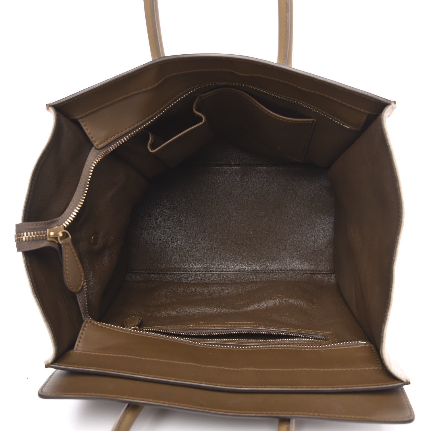 Celine Natural Canvas Smooth Calfskin Mini Luggage Brown 5 of 20