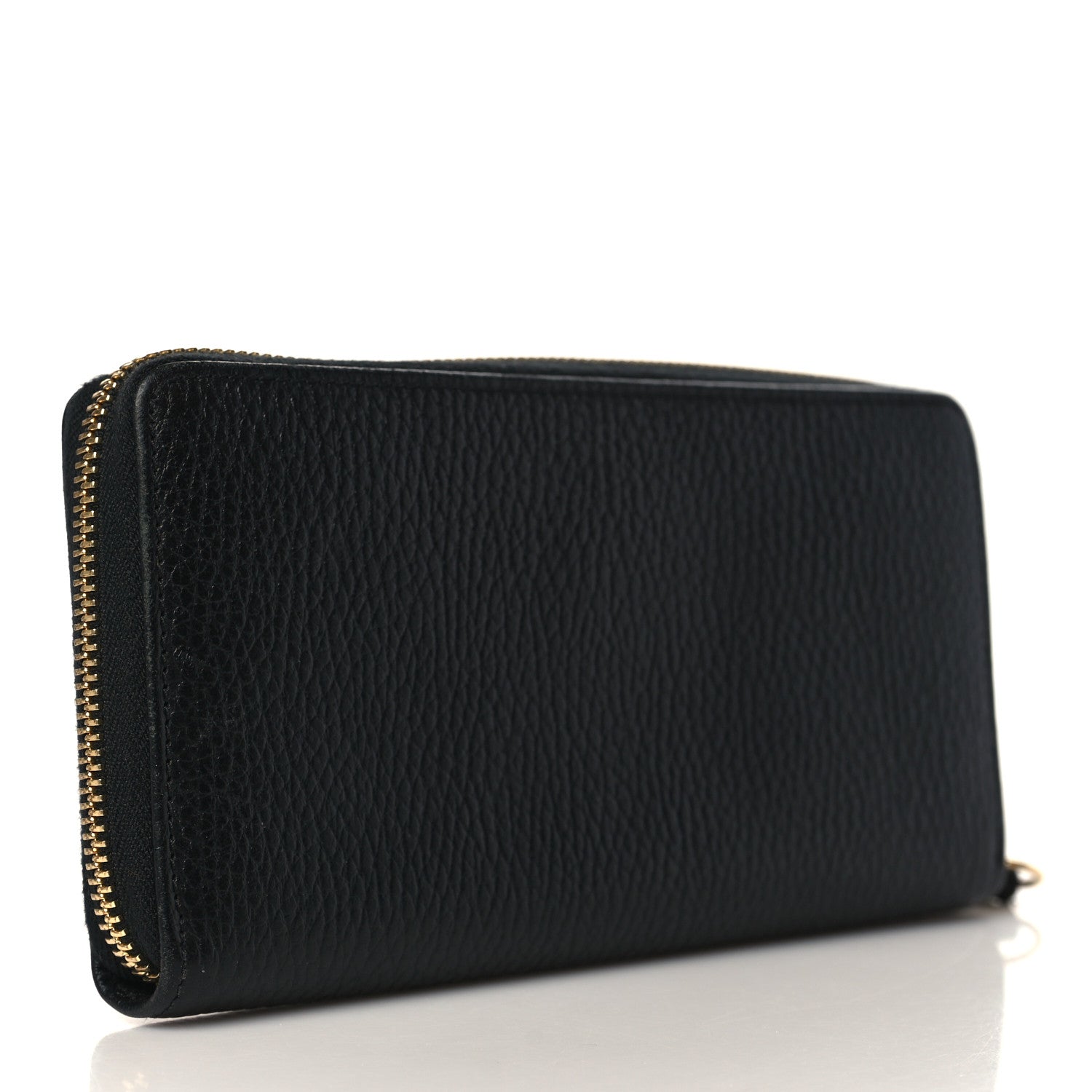 Gucci Dollar Calfskin GG Marmont Zip Around Wallet Black 6 of 14