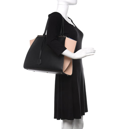 Fendi Vitello Dolce Bi-Color Large 3Jours Tote Black Plaster 2 of 10