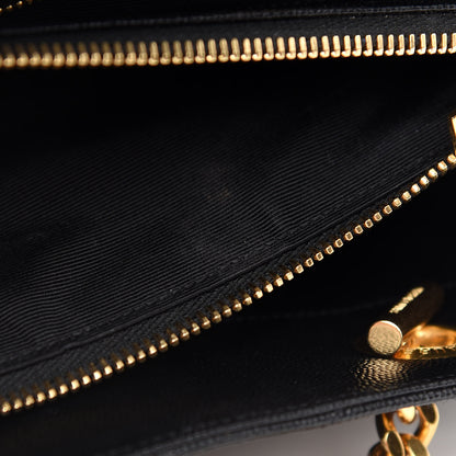 Saint Laurent Grain De Poudre Matelasse Chevron Monogram Shopping Bag Black 8 of 10