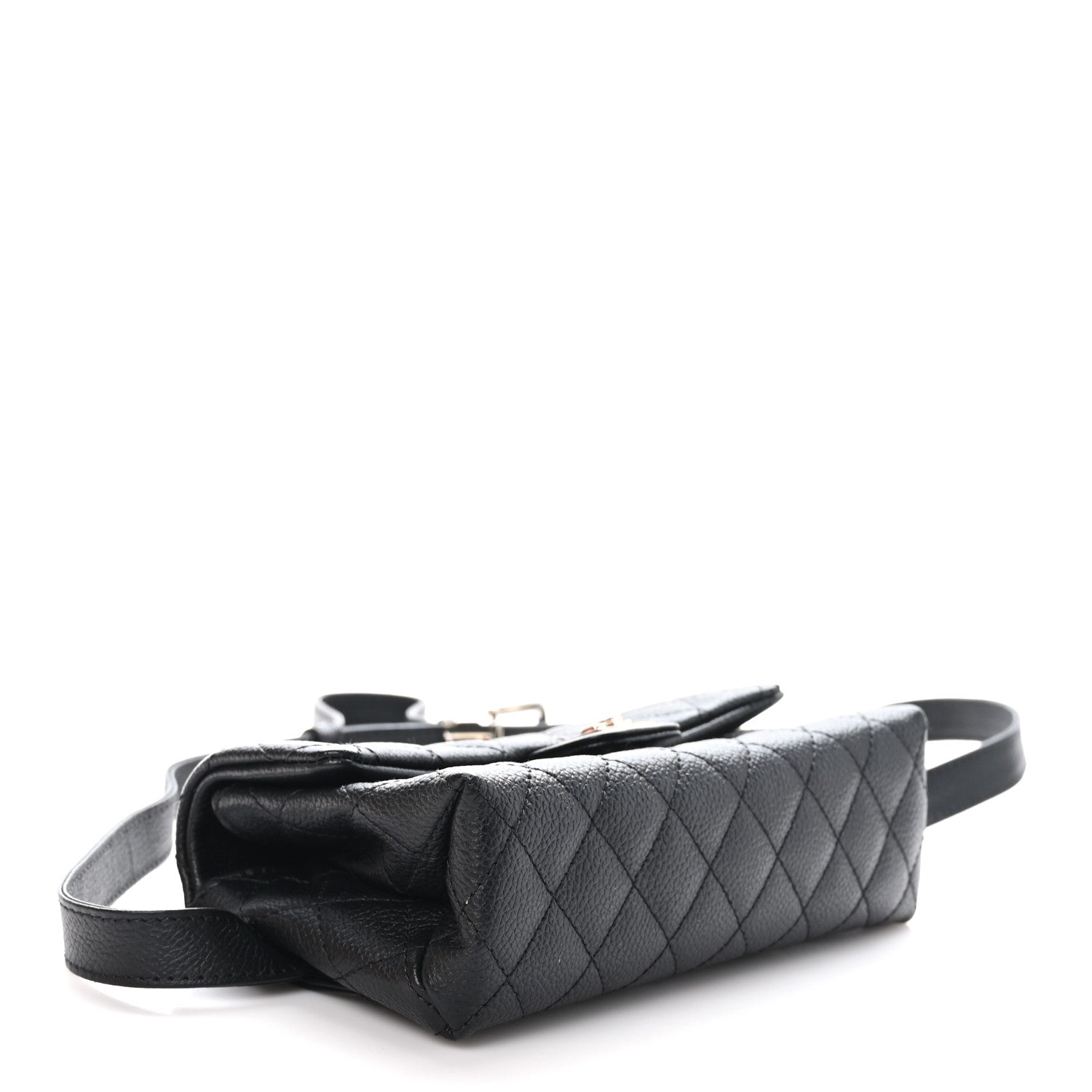 Chanel Grained Calfskin Quilted 2.55 Reissue Flap Belt Bag Clutch Black 4 of 11