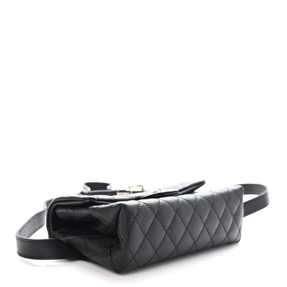 Chanel Grained Calfskin Quilted 2.55 Reissue Flap Belt Bag Clutch Black 4 of 11