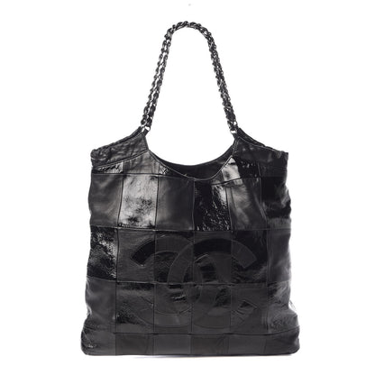 Chanel Patent Calfskin Patchwork Brooklyn Tote Black 1 of 9