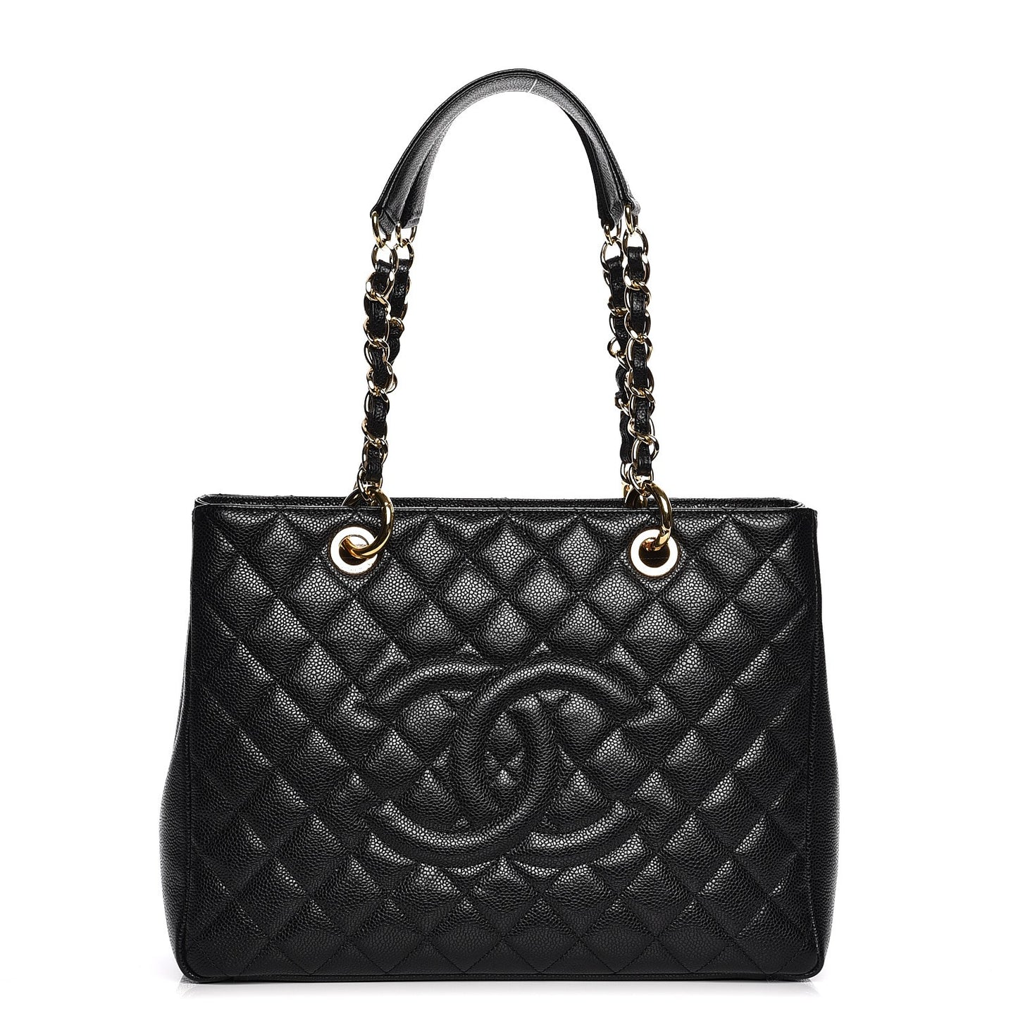 Caviar Quilted Grand Shopping Tote GST Black