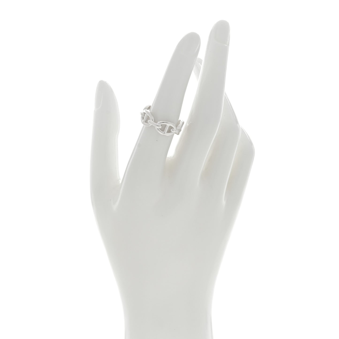 Sterling Silver PM Chaine d'Ancre Enchainee Band Ring 53 6.25