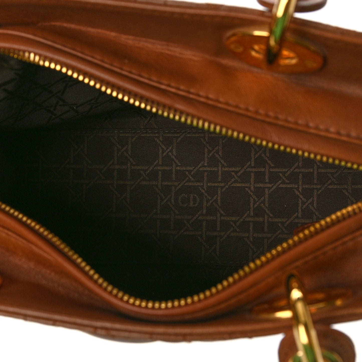 Lambskin Cannage Medium Lady Dior Tan