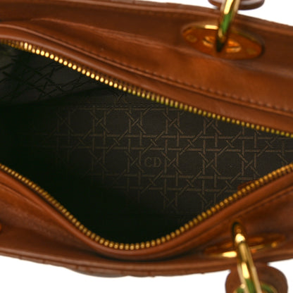Christian Dior Lambskin Cannage Medium Lady Dior Tan 5 of 12