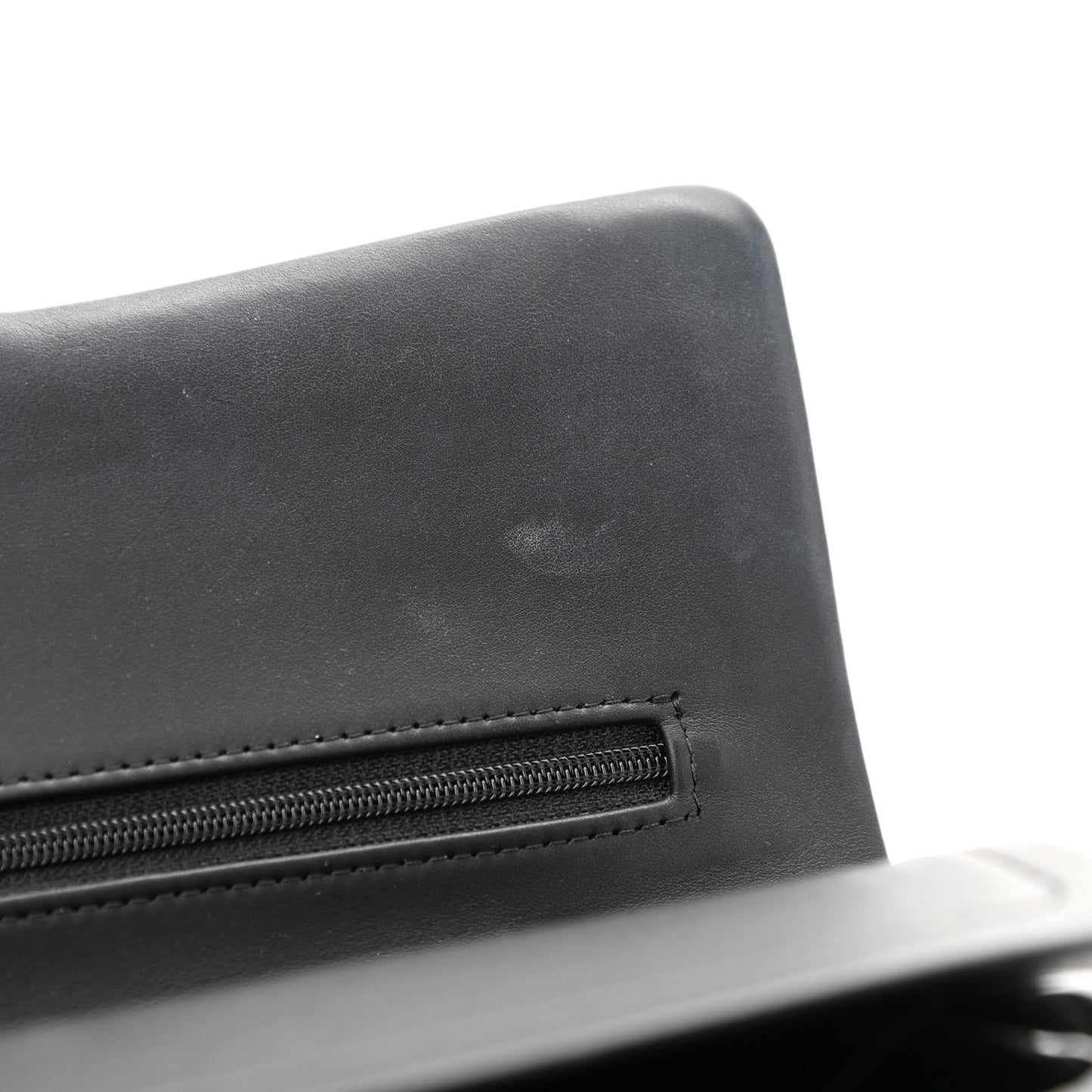 Patent Quilted Medium Double Flap Black