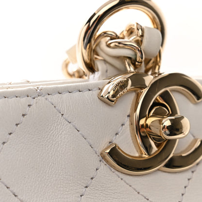 Chanel Lambskin Stitched CC Chain Backpack White 12 of 12