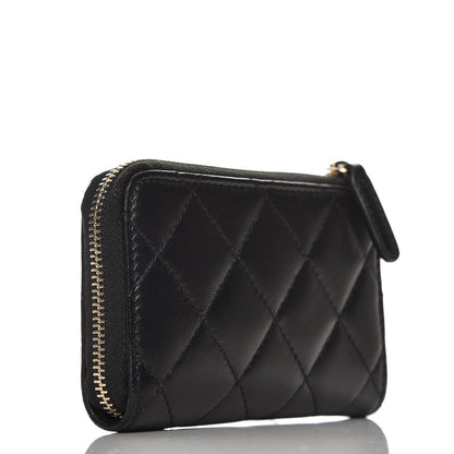 Chanel Lambskin Quilted Key Holder Case Black 3 of 14