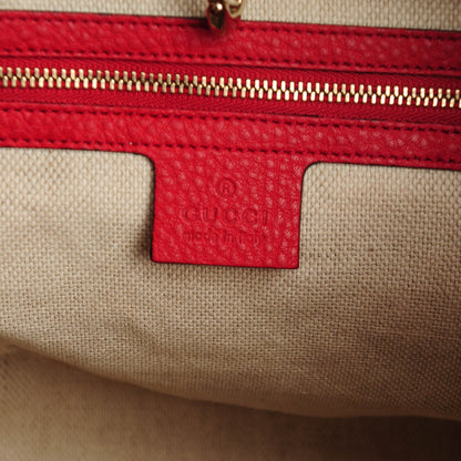 Gucci Pebbled Calfskin Medium Soho Chain Shoulder Bag Tabasco Red 6 of 7