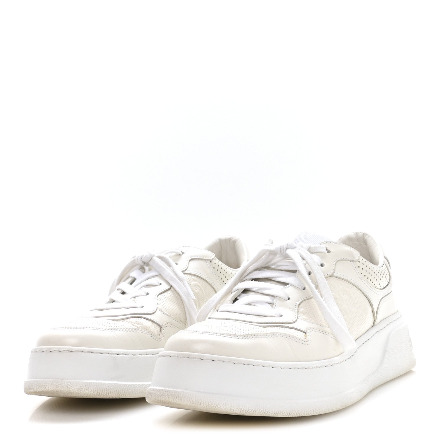 Gucci Calfskin GG Tennis Embossed Perforated Mens Interlocking G