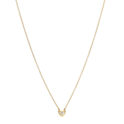 Tiffany 18K Yellow Gold Diamond .17ct Elsa Peretti Diamonds by the Yard Heart Pendant Necklace 1 of 8