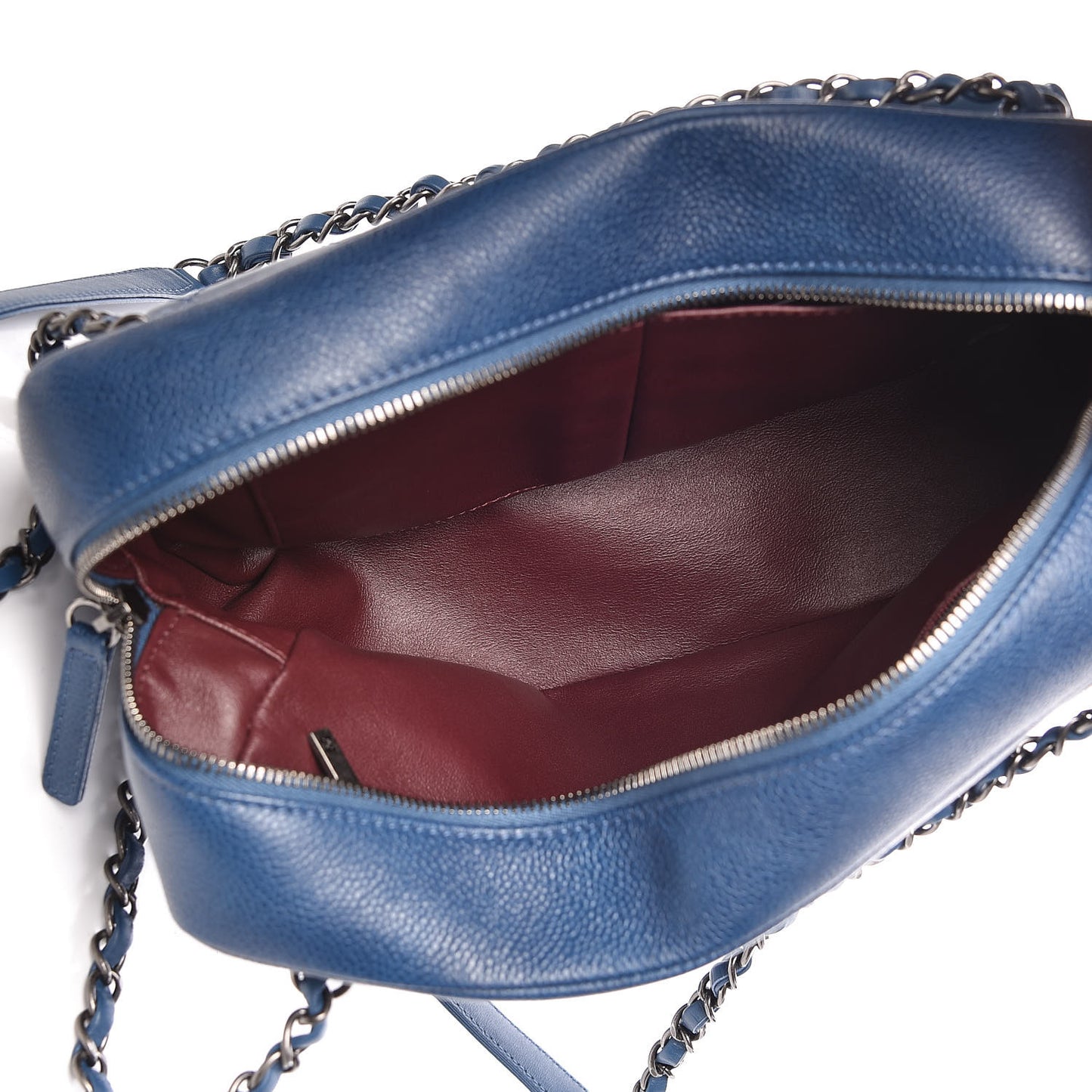 Caviar Lambskin Quilted Coco Break Camera Case Navy Blue