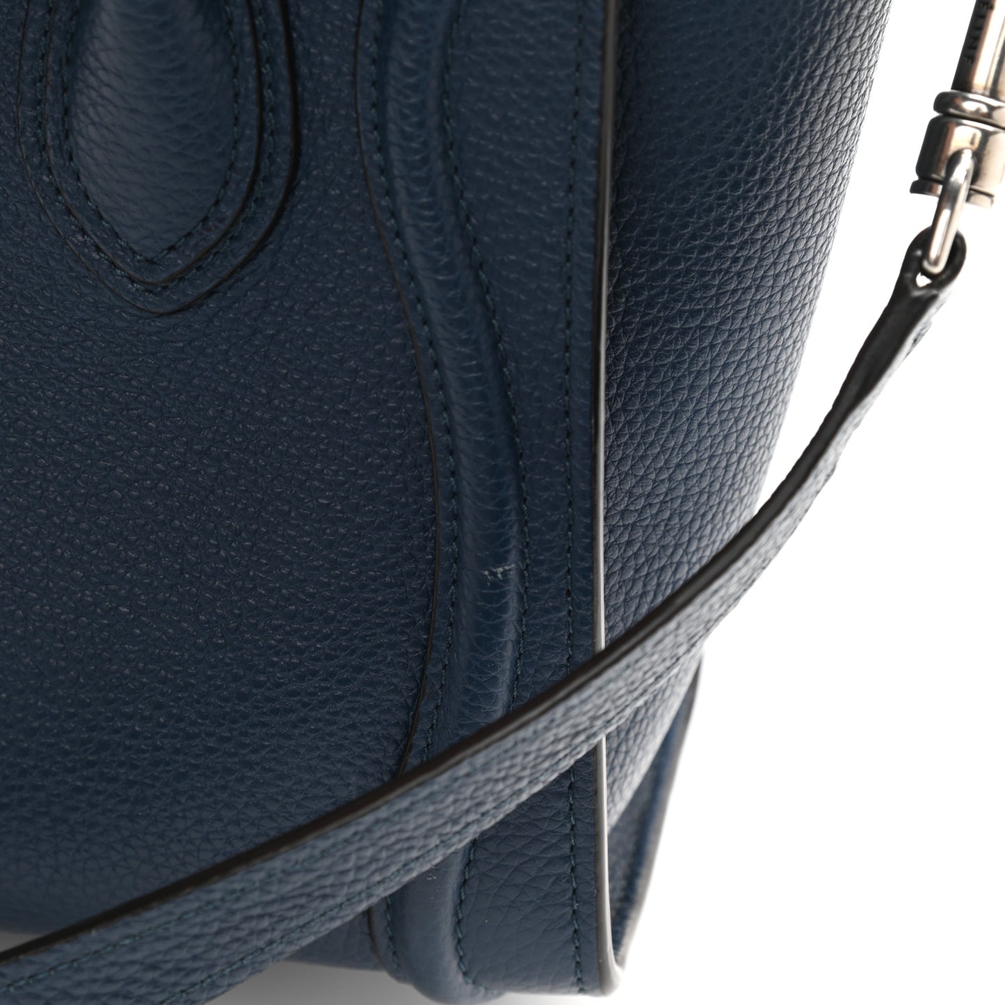 Drummed Calfskin Nano Luggage Petrol