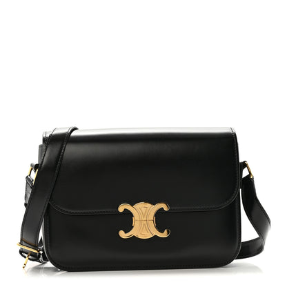 Celine Shiny Calfskin Medium Triomphe Black 1 of 15