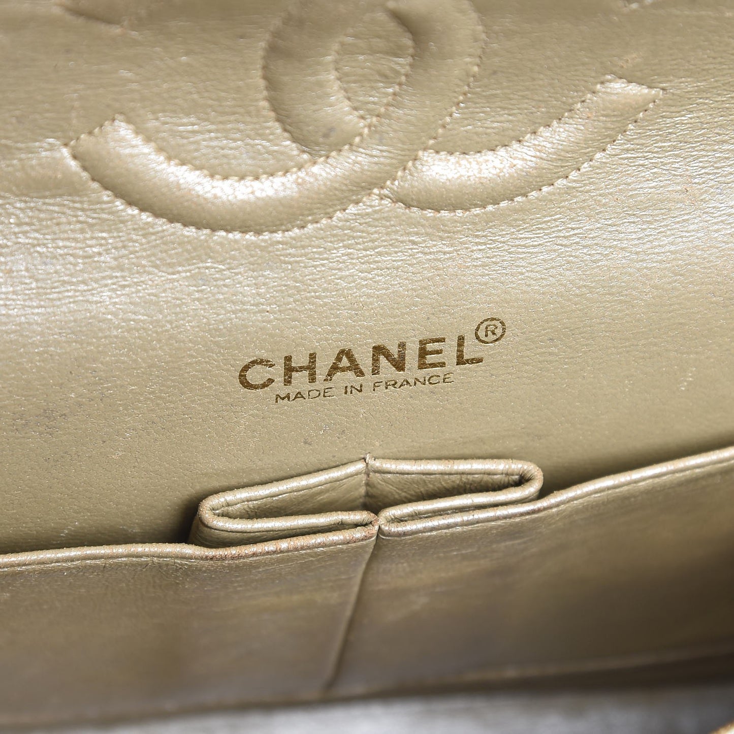 Lambskin Quilted Medium Double Flap Light Gold
