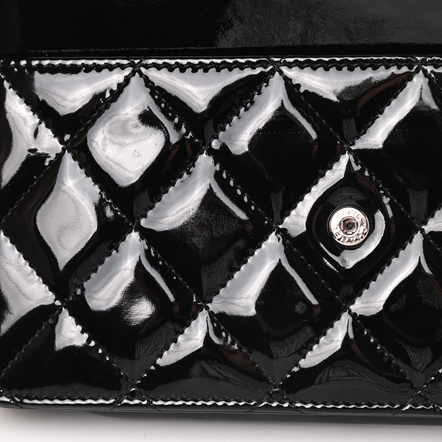 Chanel Patent Quilted Brilliant Wallet On Chain WOC Black 12 of 14