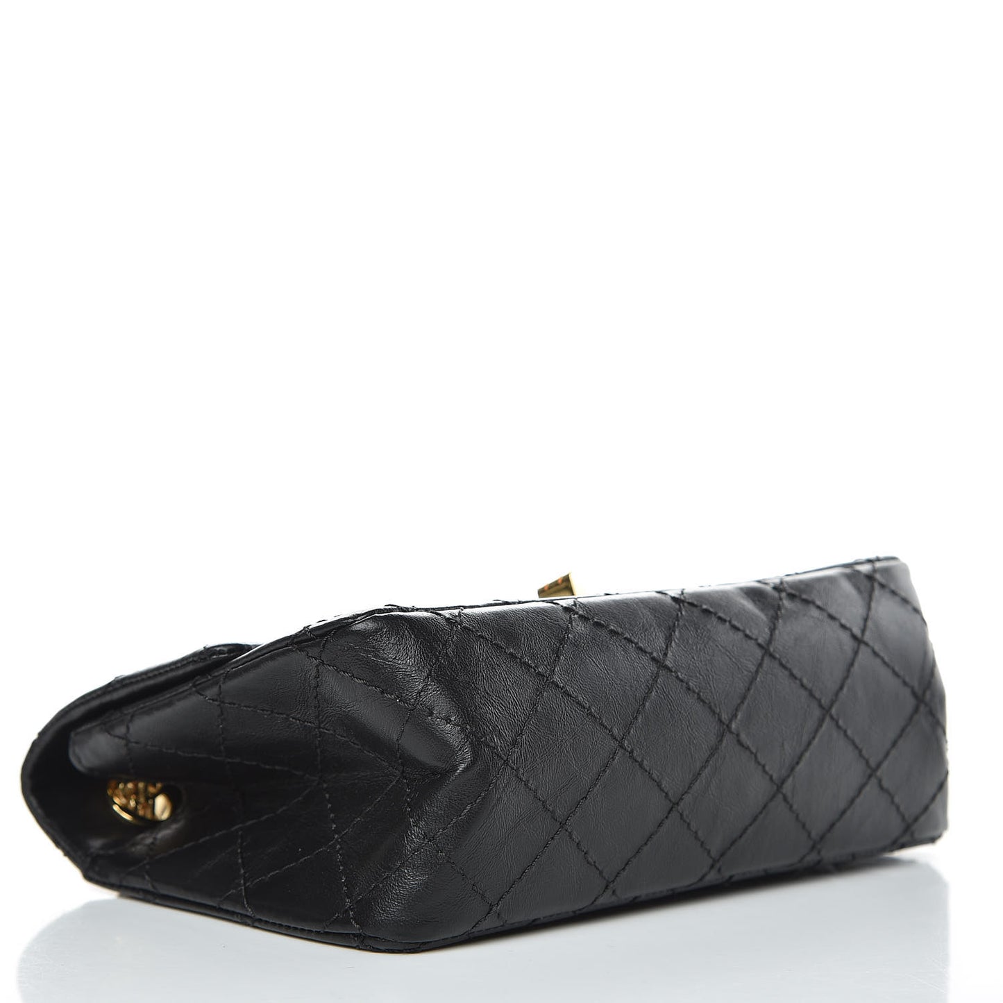 Aged Calfskin Quilted 2.55 Reissue Mini Flap Black