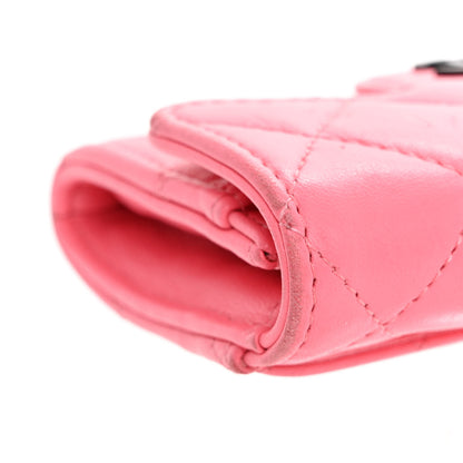 Chanel Lambskin Quilted Flap Card Holder Wallet Pink 11 of 16