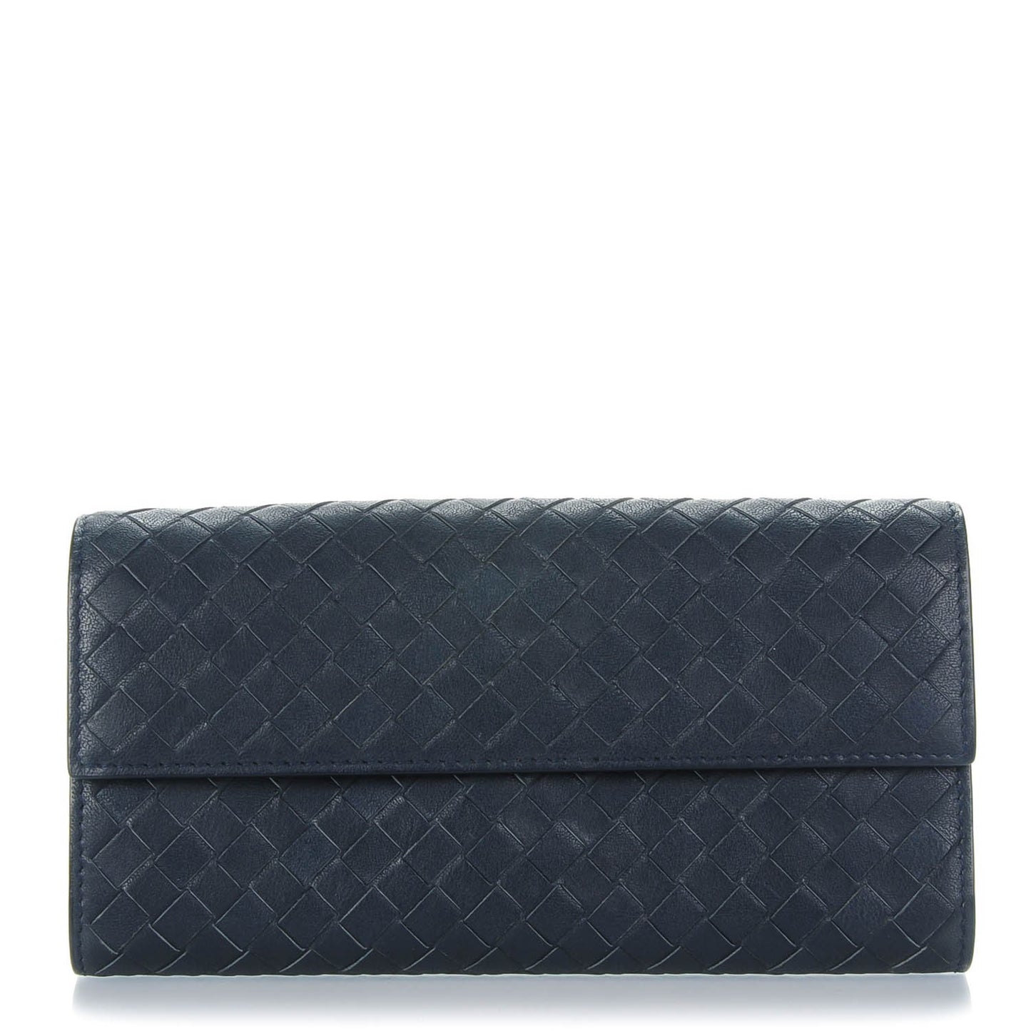 Nappa Intrecciato Continental Flap Wallet Prusse