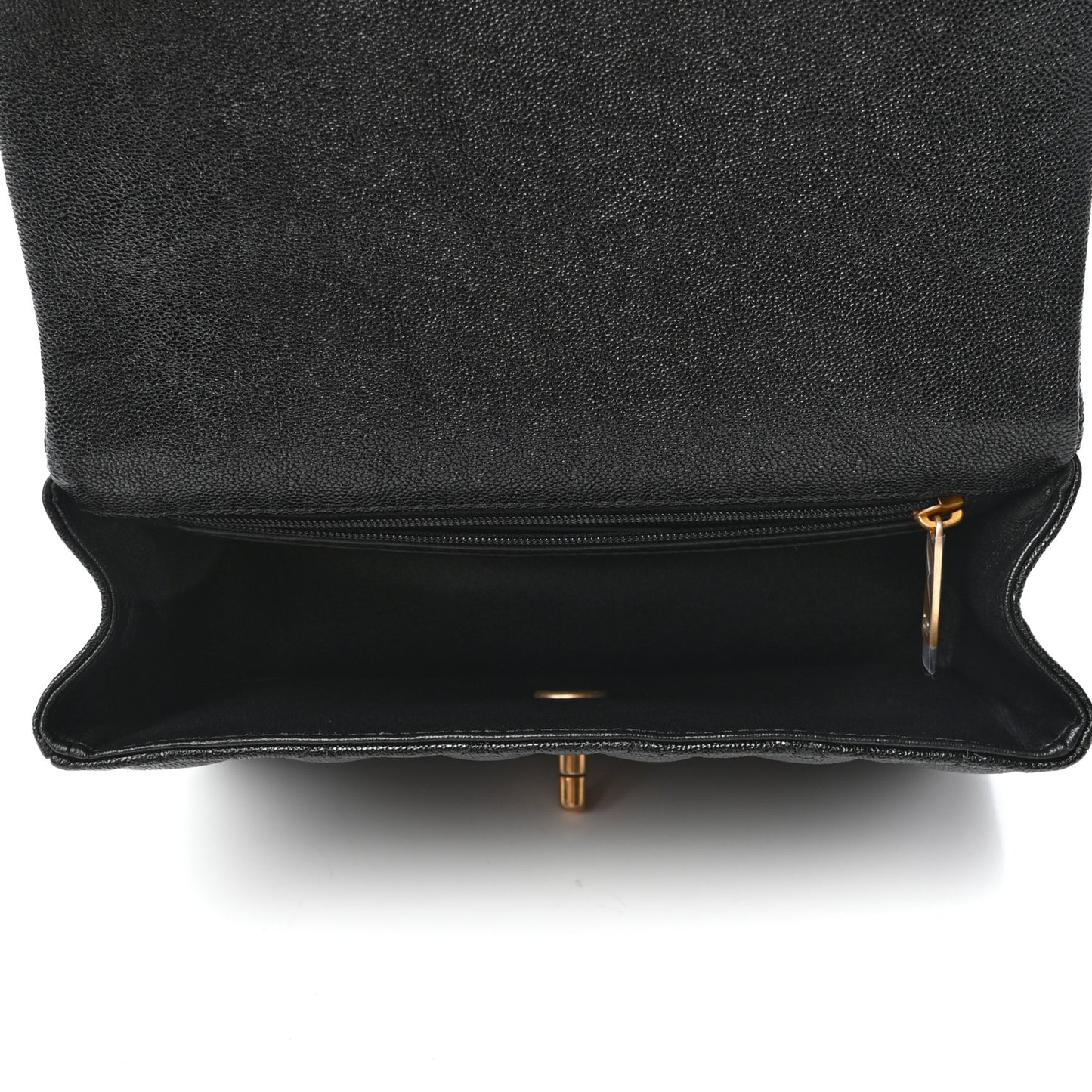 Caviar Quilted Mini Top Handle Rectangular Flap Black