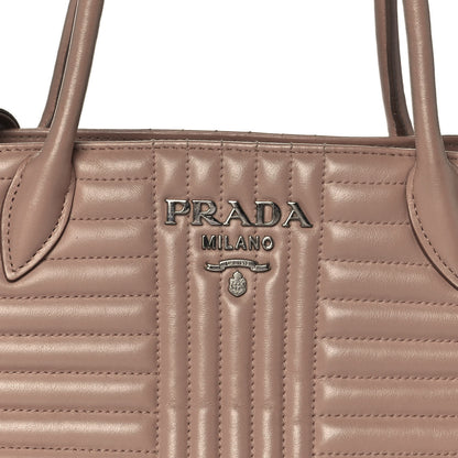 Prada Soft Calfskin Impunture Diagramme Tote Cipria 9 of 10
