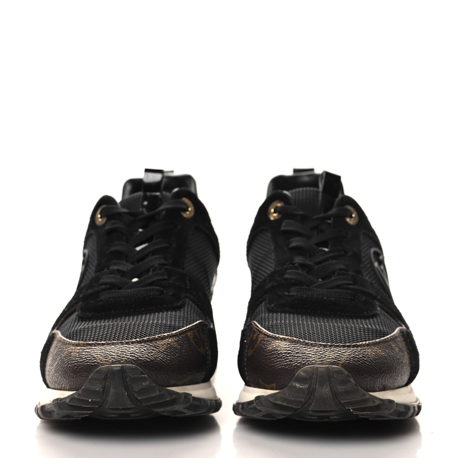 Louis Vuitton Suede Monogram Run Away Sneakers 37 Black 3 of 9