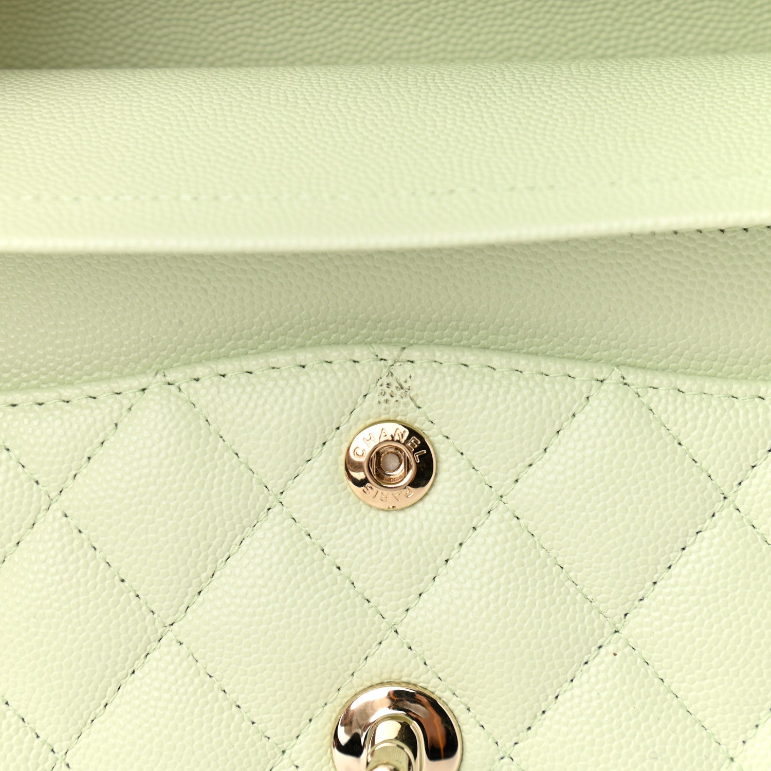 Chanel Caviar Quilted Small Double Flap Light Green 9 of 11