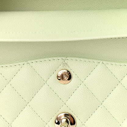 Chanel Caviar Quilted Small Double Flap Light Green 9 of 11